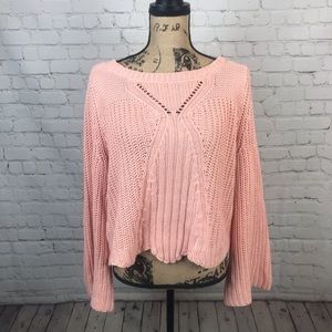 [Aerie] Pink Knitted Cropped Sweater